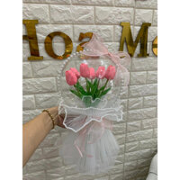 [ Quà tặng] Bó hoa bóng tulip có đèn led, kèm túi và thiệp