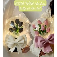 { quà tặng } Bó hoa tulip có đèn led , quà tặng người yêu , sinh nhật