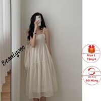 ▬[ Quà Tặng Dây Buộc Tóc Bạn Nhé] Đầm - Váy 2 dây buộc nơ vai - Váy 2 dây chất vải voan tơ 2 lớp nhiều màu