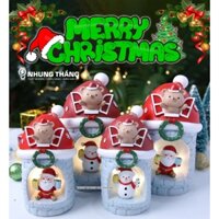 [ Quà Tặng Giáng Sinh ]  Đèn Ngủ Ông Già Noel Và Người Tuyết Siêu Dễ Thương - Trang Trí Giáng Sinh - Đút Tiền Tiết Kiệm