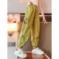❈ ❈ Quần bé gái Quần mỏng mùa hè cho bé gái Phong cách Hàn Quốc Thời trang dáng rộng phong cách phương Tây Quần yếm mùa hè Quần yếm trẻ em 2502J16