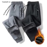 ( QUẦN CÓ TÚI KHOÁ ) Quần jogger nam lót lông siêu ấm bo gấu cạp chun dây rút siêu ấm thời trang
