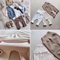 🅷🅴 Quần dài thụng đáy cạp cao phong cách Hàn Quốc, chất cotton thun tăm co giãn 4 chiều, quần dài cho bé trai bé gái