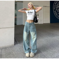 𝐂𝐎́ 𝐒𝐀̆̃𝐍. Quần Jean Bò Ống Rộng Màu Ombre Dáng Ulzzang (ẢNH THẬT Ở CUỐI)