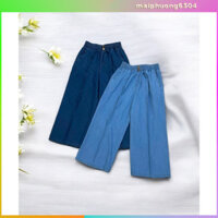 ✨ Quần Jean Lỡ 9 Tấc Lưng Thun - Quần Bò Nữ Dáng Lửng Ống Rộng Vải Jean Giấy Lụa Mềm Mịn