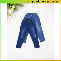 ✨ Quần Jean Nữ 9 Tấc Lưng Thun Cào Rách Nhẹ - Tự Tin, Cá Tính Và Phong Cách