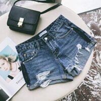 ___ Quần Jeans Nữ ngắn rách tua lưng cao ___