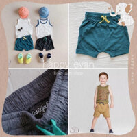 🅷🅴 Quần short thun cotton mềm mát, đáy thụng, dây rút thật, 5 màu phối đẹp, phù hợp mặc hè bé trai bé gái.