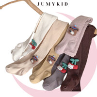 💞 Quần tất len dày dặn đính gấu cho bé trai bé gái, Quần tất trẻ em co giãn, Quần legging bé gái JUMYKID💞