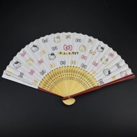 ~ Quạt vải mới phong cách Nhật Bản cầm tay Quạt Giấy kt Nhật Bản giá đặc biệt quạt gấp 2025kitty Quạt tre có thể gập lại giá trị cao xin chào