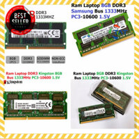 ░ Ram LAPTOP 8GB DDR3 các hãng Kingston / Samsung Bus 1333Mhz PC3 10600 1.5V Dùng Cho Máy Tính Xách Tay ░P░H░Ụ░ ░K░I░Ệ░N