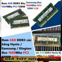 🔆 Ram Laptop Kingston / Hynix / Samsung 4GB 1600MHz PC3-12800 1.5V Chính Hãng Dùng Cho Laptop Macbook Máy Tính Xách Tay