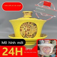 ( rẻ mà chất lượng) 5.5Bát trà lớn có nắp, tách trà Ningxia cực lớn, tách trà tám bảo vật, ba lần p