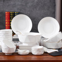 ( rẻ mà chất lượng) Bộ bát đĩa gốm sứ sang trọng nhẹ, bát đũa, bộ đồ ăn, bát cơm cao cấp, đĩa đựng