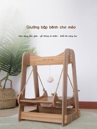 ( rẻ mà chất lượng) Mèo Butler Mèo Đu Mèo Nôi Giường Võng Khung Xoay Ghế Gỗ Tổ Mèo Xoay Thú Cưng Đí