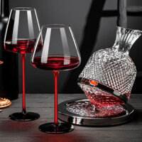 ( rẻ mà chất lượng) Phổ biến con quay hồi chuyển decanter cà vạt đen ly rượu vang đỏ hộ gia đình ca