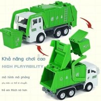 ( rẻ mà chất lượng) Quà Tặng Năm Mới Mô Phỏng Xe Chở Rác Đồ Chơi Trẻ Em Quán Tính Phân Loại Rác Xô