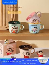 ( rẻ mà chất lượng) Sherry Crayon Shin-chan Cốc Nhà Gốm Trẻ Em Cốc Nước Với Quy Mô Cặp Đôi Cà Phê D