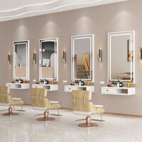 ( rẻ mà chất lượng) Tiệm cắt tóc Gương đặc biệt có đèn LED Gương làm tóc Internet một mặt nổi tiếng