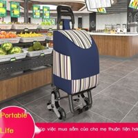 ( rẻ mà chất lượng) Xe đẩy hàng leo cầu thang, xe đẩy hàng tạp hóa dành cho người già, xe đẩy hành
