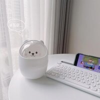 ( rẻ mà chất lượng)Ins phim hoạt hình nhà gấu trắng máy tính để bàn mini có nắp thùng rác lưu trữ m