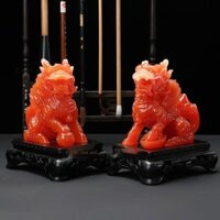 ( rẻ mà chất lượng)Kỳ lân ngọc bích may mắn đồ trang trí thủ công mỹ nghệ một cặp lộc phát phong th