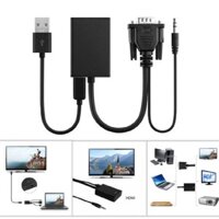 [ Rẻ ] Plug & Play Portable VGA Male To HDMI Output 1080P HD+ Audio TV HDTV Video - Trọng Nghĩa