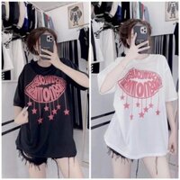 [ Rẻ Vô Địch ] Áo Thun 3158 Cotton Khô Form Rộng Nam Nữ Unisex In Hình Môi In Nhũ