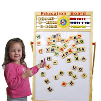 ( Rẻ Vô Địch ) Bảng Học Chữ Cái Phép Tính Nam Châm 2 Mặt Gỗ An Toàn 46.5 x 38 Cho Bé - Bảng học thông minh cho bé