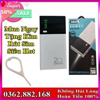[ Rẻ Vô Địch + Có Video ]  Pin Sạc Dự Phòng SMART Dung Lượng 30000mAh Màn LED Có Đèn Pin Loại 1