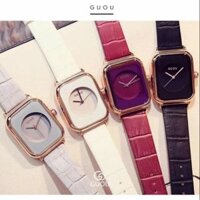 ( RẺ VÔ ĐỊCH ) ĐỒNG HỒ NỮ DÂY DA MẶT VUÔNG GUOU