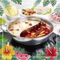 [ Rẻ vô địch ] Nồi Lẩu 2 Ngăn, 2 Vị Inox 30Cm Siêu Tiện Dụng, Dùng Được Cho Tất Cả Các Loại Bếp, Bảo Hành 12 Tháng