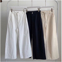 [ Rẻ Vô Địch ] Quần Dài Thô Kaki Ống Rộng Suông 2 Cúc Khoá Kéo