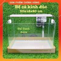 { RẺ VÔ ĐỐI } Bể Cá Kính Đúc 30cm Kèm Đèn Lọc Để Bàn, Dài 30cm Rộng 18cm Cao 20cm - Bể Cá Cảnh Mini