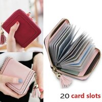 📣📣 READY STOCK ✨ Cute Tassel Women Credit Card Holders Purse 20 Card Slots