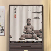 ❈ ❈ Rèm che bóng Phật Hộ gia đình Không đục lỗ Đền thờ đỏ Rèm cửa Tủ Phật Bồ Tát Rèm vải Rèm chống bụi 250C304