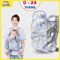 [ RICE KIDS  ] Đai địu vải cho em bé sơ sinh, trẻ em 36 tháng tuổi | Địu 4 Tư thế có đỡ cổ, An toàn ngồi xe máy