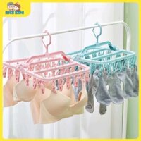 [ RICE KIDS_ Siêu thị cho bé ] MÓC QUẦN ÁO Móc Chùm Nhựa 32 Kẹp Phơi Đồ Cho Bé Rice kids_ Siêu thị cho bé