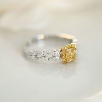 ] ring fresh Lucky Diamond Sterling Silver Women's Small style thick color yellow diamond [gold-plated S925 LP3M