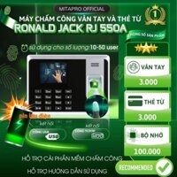 [ RJ 550A ] máy chấm công vân tay và thẻ từ ,có pin dự phòng 8h, sử dụng cho doanh nghiệp tặng kèm phần mềm Mitapro