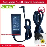 💥 Sạc Laptop Acer 19V - 3.42A - 65W chân To 5.5x1.7mm - đường kính đầu sạc 5.5mm Adapter Laptop Acer