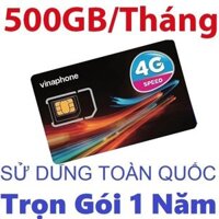 [ SÀI 1 NĂM ] Sim 4G Vinaphone U1500 Tặng 500Gb Tốc Độ Cao Mỗi Tháng Sim Data Max Băng Thông