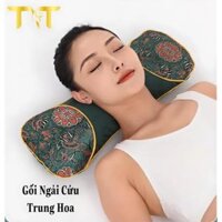 ( SALE 50% ) Gối Ngải Cứu Điện Làm Ấm, Gối Massage Cổ Vai Gáy Thảo Dược Hương Thơm Thảo Mộc Tạo Cảm Giác Êm Ái Cao Cấp.