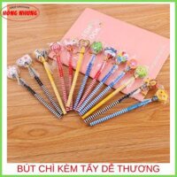 [ Sale] Combo 3 Bút Chì kèm Tẩy Nhiều Hoạt Hình Dễ Thương Dụng Cụ Học Tập dành Cho Bé Trai Và Bé Gái Đi Học ( Giao Mẫu Ngẫu Nhiên )