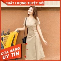 [ Sale ] Đầm Suông Dài Trắng Nút Dừa Nhiều Màu (kèm hình thật)