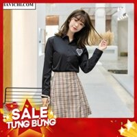 ( SALE GIÁ SỐC) Áo sơ mi nữ đen thêu hoolook không nhăn, thoáng mát, dễ ủi havichi.com