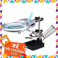 [ Sale Khung ]  Kính Lúp Đa Năng Có Đèn Kệ Hàn Kẹp Mạch 508