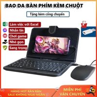 [ Sale Lớn ] Bàn phím kết nối dây điện thoại,Android, Bao da nắp gập kiêm bàn phím tặng kèm chuột, type C. BH 1 đổi 1.