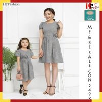 [ SALE MẠNH LUÔN ]Sét đầm đôi mẹ và bé gái -Đầm mẹ bé kẻ caro- đầm mẫu mới nhất nhiều size, váy đôi mẹ và bé-thời trang