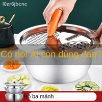 △ [SALE SỐC] ♨✓∈[Bộ 3 món] Dụng cụ cắt rau củ, inox, bào sợi, thái sợi khoai tây, máy chậu rửa, rổ thoát nước, đa năng